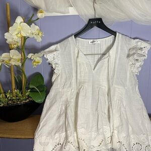 Anthropology Bailey/44 White Eyelet Women Top